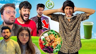 YOUTUBERS WILL DECIDE WHAT I EAT FOR 24 HOURS 🤮🌶️ FT MISHKAT KHAN [upl. by Sabina]