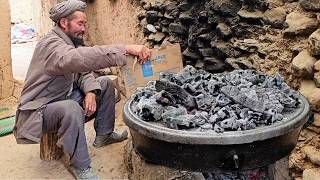 WINTER Is Already Here  Village Couple Cook DELICIOUS THICK BREAD  ASMR Afghanistan Mountain Life [upl. by Ag]