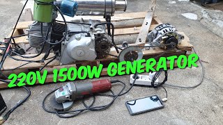 HOW TO MAKE 220V DYNAMO GENERATOR 4STROKE ENGINE  LOW FUEL CONSUMPTION HOMEMADE 220V GENERATOR [upl. by Oikim925]