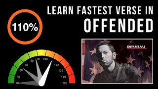 Learn Eminems Fastest Verse In Offended Slowed Down  Scrolling Lyrics [upl. by Anneirb]