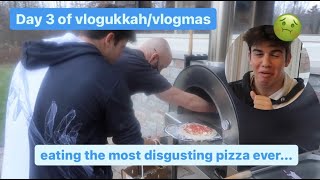 DAY 3 OF VLOGUKKAHVLOGMAS I MAKING THE BEST PIZZA EVER AND EATING THE WORST PIZZA EVER I [upl. by Ellitnahc]