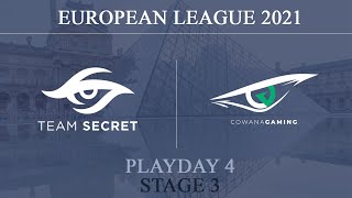 Secret vs Cowana Clubhouse  European League 2021 Playday 4  23 September 2021 [upl. by Nelehyram38]