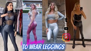 5 Reasons you Should Wear Leather Leggings  Shiny Leggings Outfits Fall 2023  GRWM Try On haul [upl. by Isyak]