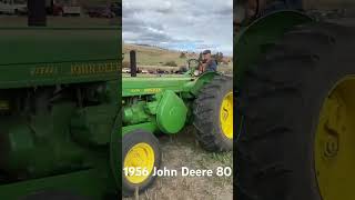 1956 John Deere 80 Diesel pulling plow [upl. by Luckett]