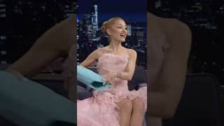 Ariana Grande brings GIFT for Jimmy Fallon [upl. by Euqinim348]