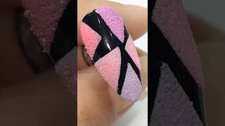 Black background pink color block geometric pattern nails nailaddict nailart nailtech fpy [upl. by Penthea]