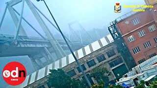 Police release new footage of doomed Morandi Bridge collapse in Genoa [upl. by Levania791]