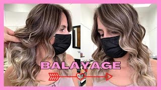 How to Ash Golden Balayage Highlights on Dark Hair  Blonde Balayage Hairstyle Olaplex and Fanola [upl. by Dot829]