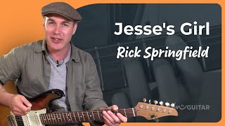 How to play Jessies Girl by Rick Springfield  Easy Guitar Lesson [upl. by Imoen]