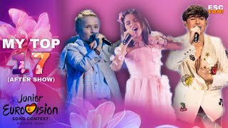 JUNIOR EUROVISION 2024  MY TOP 17 AFTER SHOW [upl. by Arob]