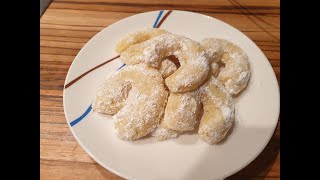 Home made Vanilla Crescents  Almond Crescent Cookies  Vanillekipferl [upl. by Bust791]