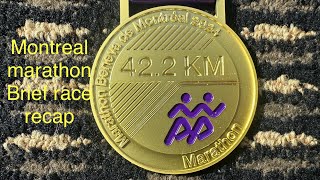 Montreal marathon brief race recap and first two miles “live” with stats [upl. by Fesuoy615]