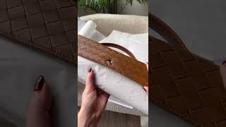 Unboxing Bottega Veneta Andiamo Clutch in Brown Intrecciato Leather bottegaveneta luxuryunboxing [upl. by Mailliw]