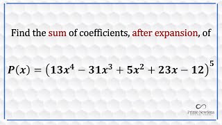 Find the sum of coefficients [upl. by Yticilef]