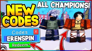 NEW EREN amp KAKASHI CHIKARA CODES IN ANIME FIGHTING SIMULATOR DIMENSION 5 UPDATE Roblox [upl. by Tam]