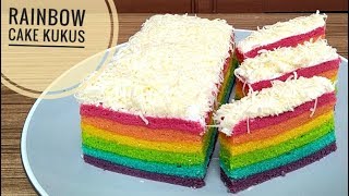 Resep rainbow cake kukus [upl. by Yawnoc]