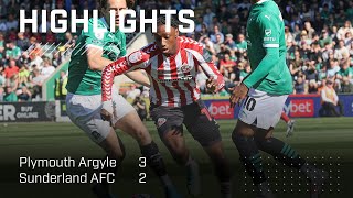 Defeat At Home Park  Plymouth Argyle 3  2 Sunderland AFC  EFL Championship Highlights [upl. by Nalhsa146]