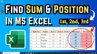 Calculate Sum and Position in Excel [upl. by Hogarth17]