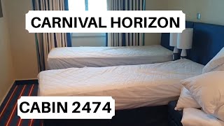 Carnival Horizon Cabin 2474 Category FJ  Deluxe Ocean View Stateroom [upl. by Ahselef]