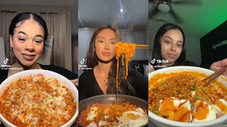 SPICY BULDAK NOODLES MUKBANG 🍜  TIKTOK FOOD COMPILATION [upl. by Rosalyn573]