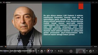 quotZadə məntiqi ilə Aristotel məntiqinin müqayisəsiquot Elmi Seminar Bakı Dövlət Uni 5 mart 2021 [upl. by Araes]