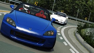 Insane S2000 Driver  Assetto Corsa Touge峠 Battle  Tsubaki Line Downhill  S2000 vs FC3s [upl. by Nnazil349]