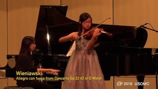 Christine Lee Violin USOMC Winners Concert 2016 Wieniawski Violin Concerto no2 Op 22 3rd mvt [upl. by Chance]