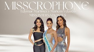 Edymar Martínez y Mariem Velazco en el MissCrophone 🎤 3 Reinas ganadoras del Miss International [upl. by Mayhs]