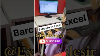 Barcode in Excel excelwalesir computertricks excel tips training shortvideo corporate [upl. by Ymereg]