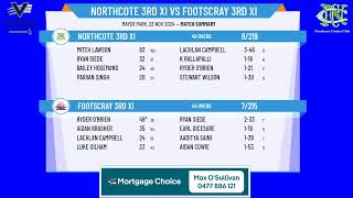 Northcote 3rd XI v Footscray 3rd XI [upl. by Myca872]