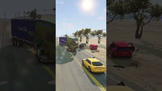 Realistic Highway Car Crashes 93 shorts beamngdrive [upl. by Atiuqehs947]