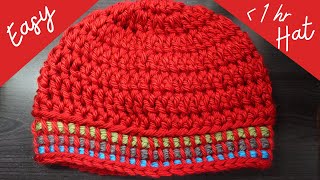 Mens Chunky Crochet Hat  How to Crochet a Mans Hat w Tunisian Crochet by Atreyu Crochet [upl. by Jillayne]