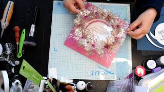 Transparent Wreath Card tutorial  A card idea using acetate [upl. by Hands]