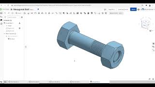 10 Onshape Tutorial on Bolt Nut Assembly  Part 1 [upl. by Bertasi]