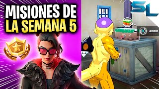 Como COMPLETAR TODAS las MISIONES DE LA SEMANA 5 CAPITULO 5 TEMPORADA 1 FORTNITE [upl. by Avot821]