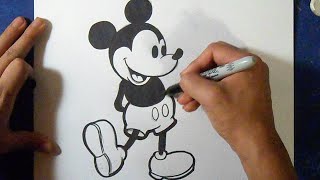 Como desenhar o Mickey Mouse 5 clássico [upl. by Amol6]