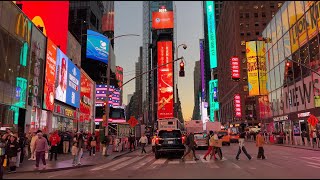 Broadway  Times Square  New York City Walking tour 4K [upl. by Enirhtac]