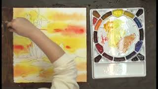 Combining Water Lilies with Shapes  Watercolor Lesson with Karlyn Holman [upl. by Eciram]