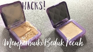 CARA MUDAH MEMPERBAIKI BEDAK COMPACT POWDER YANG PECAH [upl. by Dever517]