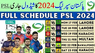 Pakistan Super League 2024 Full Schedule PSL Schedule Announced All Match Fixtures Date Time amp Venue [upl. by Hermie]