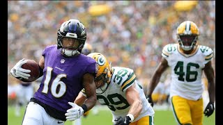 Tylan Wallace scores 84yard touchdown but Justin Tucker misses PAT [upl. by Ainoda]