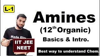 L1 Amines 12th Organic  Basics amp Introduction of Amines  JEE NEET  By Arvind Arora [upl. by Rihsab274]