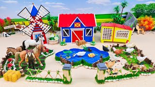 30 Minutes Satisfying Build Farm House Diorama with Chickens Barn  Horse Farm  Windmill [upl. by Annahtur320]