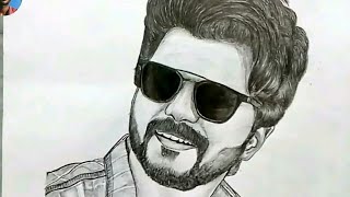 Master Thalapathy Vijay  மாஸ்டர்  Master drawing vijay easy mmk drawing [upl. by Nelda838]