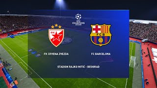 CRVENA ZVEZDA vs FC BARCELONA  UEFA CHAMPIONS LEAGUE MATCHDAY 4 4K [upl. by Scuram]