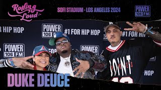 Duke Deuce Backstage Interview At Rolling Loud With Power 106s DJ Carisma amp DJ Wavy [upl. by Aniaj]