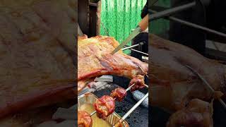 Freshly roasted lamb is crispy and tender  come and try it carne asado food barbecue delicious [upl. by Neenej]