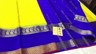 whatsapp 8446603061 pure handmade mysoor crepe silk saree [upl. by Vergos]