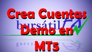 Creando Cuentas demo en MT5 Opciones [upl. by Eerehc]