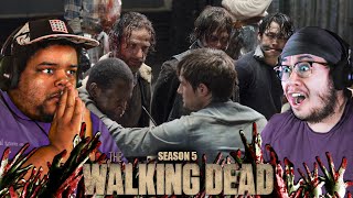 The Walking Dead REACTION Season 5 Episode 1 quotNo Sanctuaryquot [upl. by Suvart]